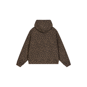 Sweat à capuche zippé unisexe style hip-hop ample à imprimé léopard gaufré, sérigraphié et brodé en 3D pour le jogging - Product Image 2