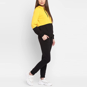 Conjunto de 2 piezas para mujer, conjunto de sudadera con capucha y pantalones de chándal personalizados, chándal de alta calidad para mujer, conjunto de chándal para correr, precio económico, OEM - Product Image 3