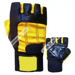 Trending Wholesale black Yellow Weightlifting Gloves For Gym Men Women Available Workout Fitness Leather Gloves from Pakistan