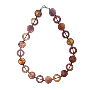 New Arrival Women's Premium India Green Brown Short Resin Necklace with Oval Beads for Party Fashion - Product Image 1