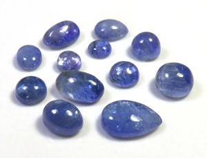 Alta calidad Natural Bio tanzanita 6-13mm suave pulido cabujón 12 Uds 31cts Color Play africano lote al por mayor - Product Image 2