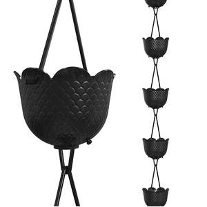 Look antique chaîne de pluie de jardin Durable ornement suspendu décoratif métal chaîne de pluie rustique gouttelettes d'eau de pluie collecte utilisation - Product Image 4