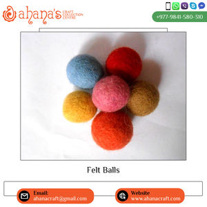 Vente directe d'usine 100% boules de feutre de laine faites à la main naturelles qualité optimale décor à la maison inspiré par le Népal pour le jeu des enfants - Product Image 6
