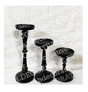 Ensemble de 3 bougeoirs en aluminium et aspect marbré, matériel de conception brillant, ensemble de bougeoirs pour décoration, de mariage et d'église - Product Image 3