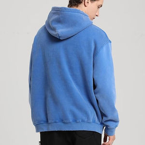 Sudadera con capucha de hombre de alta calidad mezclada de algodón básico al por mayor Sudadera con capucha informal transpirable nueva llegada personalizada para hombre en color sólido - Product Image 4