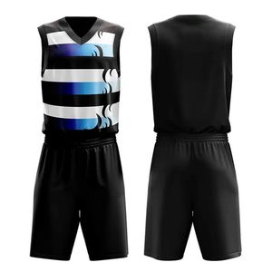 Uniformes de basket-ball respirants et légers en jersey bleu pour hommes pour des performances de pointe pour les vêtements d'équipe - Product Image 1