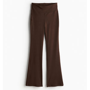 Women's Custom <b>High</b> Waist Knitted <b>Tight</b> Yoga Pants <b>High</b> Quality Dark Brown Seamless Leggings for Casual Summer Style - Product Image 1