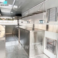 Chariot à churros spécialisé en acier inoxydable, aluminium et fibre de verre, remorque de concession, couleur personnalisée, moderne, mobile et remorquable pour la vente de snacks