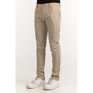 Pantalon beige kaki MN-TRKH- WS23-001B 100% coton avec élasthanne, tissu Oxford tissé, fermetures éclair décorées, plis, motif WS23-001B - Product Image 4