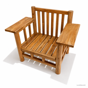 Chaise de jardin en teck massif, siège de patio extérieur avec coussin, design moderne, pieds effilés, mobilier de restaurant - Product Image 4