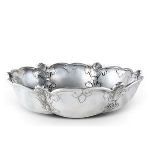 El cuenco decorativo para servir de Metal con acabado plateado más nuevo con forma artística arrugada, acento moderno único para comedor y exhibición - Product Image 2