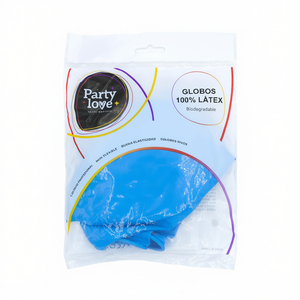 Party Love Latex <b>Balloons</b> 90Cm Blue <b>Clear</b> 3 Pcs Bag Biodegradable - Product Image 2