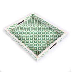 Bandeja decorativa hecha a mano Bandeja de metal para servir desayuno de uso multiusos Bandeja para servir de acabado de la mejor calidad - Product Image 6