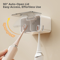 Support de brosses à dents en silicone à double fente, anti-poussière, personnalisable, mural, organisateur de salle de bain pour couples et familles, marque privée