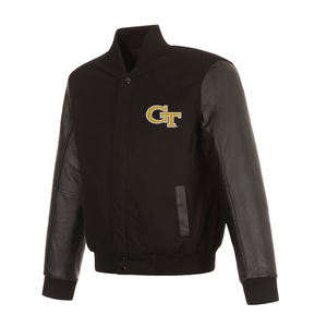 Chaqueta universitaria de manga negra de lujo personalizada para hombre decoración de bordado de invierno Letterman estudiantes servicio OEM transpirable - Product Image 2