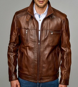 Wholesale Genuine Leather <b>Jackets</b> Men Custom Leather <b>Jacket</b> for Men Pure Leather Men's <b>Jackets</b> - Product Image 1