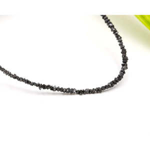 Collier de perles en diamant noir 2-3 mm, naturel brut non taillé, 16 pouces, motif en forme de boule - Product Image 5