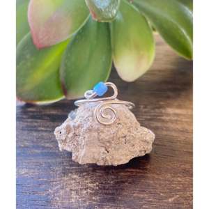 Zuni Handmade Blue <b>Opal</b> & Sterling Silver Moissanite <b>Ring</b> - Product Image 1