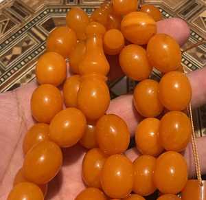 สร้อยคอสวดมนต์ tasbih ทำจากเรซินลูกปัดสร้อยคอลูกประคำอิสลาม tesbih msbaha sibha มุสลิมลายมงกุฎน่ารักของขวัญสีอำพัน - Product Image 4