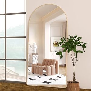 Gold <b>Arched</b> Mirror 80x180cm Elegant Modern Luxury <b>Framed</b> Full Length Mirror for Living Room Bathroom Decoration at Smartspace - Product Image 2