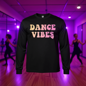 T-shirt a maniche lunghe Dance Vibes, top alla moda per gli amanti della danza - Product Image 3