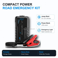 Démarreur de batterie portable C1 OEM ODM 12V avec lumière d'urgence LED, anti-étincelles, sortie USB 6000mAh pour moto et camion