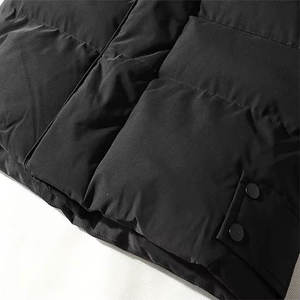 Veste matelassée à capuche en toile de luxe classique pour homme, 100% coton, imperméable, service OEM, logo sur le devant, saison hivernale - Product Image 2