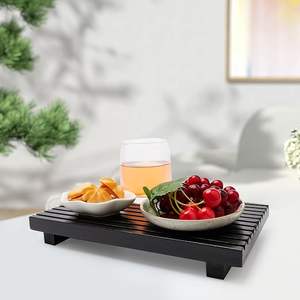 Organisateur de comptoir de salle de bain compact, support décoratif en bois à un seul niveau, plateau à savon, design moderne et simple, facile à nettoyer - Product Image 6