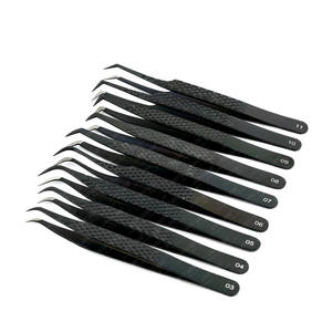 Pince à cils en vrac Mega Fan 75 degrés Extension de cils coudée fine TipTweezer Boot Pointe incurvée Outil de placement précis des cils - Product Image 2