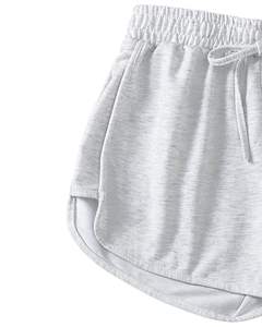 Shorts gris clair pour femmes, été, doux, léger, taille élastique, confortable, décontracté, vêtements de détente, course à pied, gym, bas de mode - Product Image 2