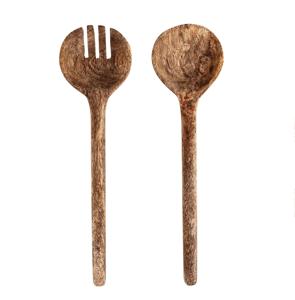 Mango Natural <b>Wood</b> Salad Server Set of 2 Handmade Unique Kitchenware - Product Image 4