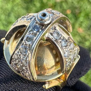 Anillo de diamante de moissanita chapado en oro sólido de 18 quilates para mujer, joyería de moda de calidad fina para compromiso de boda o regalo - Product Image 1