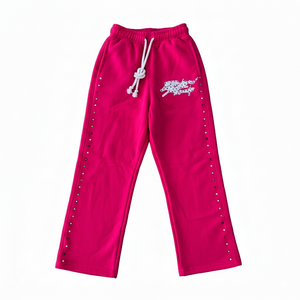 Pantalons de survêtement unisexes de haute qualité avec logo brodé personnalisé, style vintage, strass, 100% coton molletonné 400 g/m² pour hommes et femmes - Product Image 3