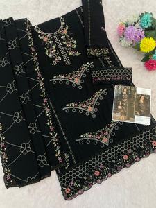 Ensemble de salwar kameez en faux georgette de qualité supérieure avec broderie, tenue ethnique élégante pour femmes, occasions de fête et festives - Product Image 3