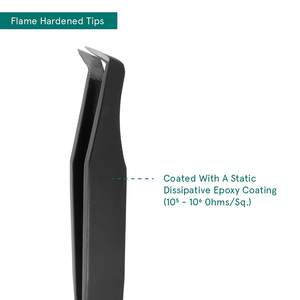 Pince à épiler d'extension de cils noir plasma titane - Product Image 2