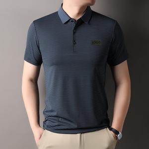 Polo de golf respirant avec logo personnalisé, doublure en tissu évacuant l'humidité, polo de golf, t-shirt à manches courtes uni, polo de golf pour hommes - Product Image 4