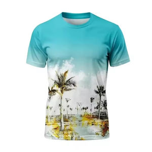 เสื้อยืดพิมพ์ซับลิเมชันสำหรับผู้ชายเสื้อยืดแฟชั่นสีพื้นสำหรับผู้ชายสไตล์ฤดูร้อนใหม่ล่าสุด - Product Image 1