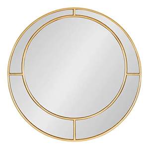 ไร้กรอบกระจกโลหะสีทองเหล็กติดผนังกระจกกลมสำหรับโต๊ะเครื่องแป้งห้องน้ำตกแต่งบ้าน24นิ้ว (ทอง) - Product Image 5