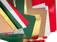 Premium Feiertags-Lebensmittel-Geschenkboxen mit Klarsichtdeckel, Goldfolie, Mehrfarbigen Böden DIY Flachpack 6 X 6 X 2 Zoll