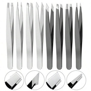 Pince à épiler à sourcils en acier inoxydable de marque privée ensemble d'outils d'épilation et de cils de qualité supérieure - Product Image 1