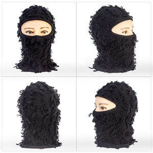 Pasamontañas de cara completa de esquí impermeable transpirable de poliéster desgastado personalizado logotipo bordado de punto de hierba de un agujero diseñador de invierno - Product Image 4