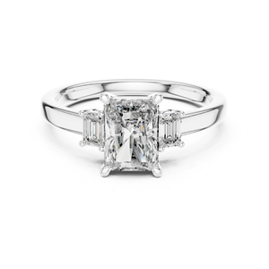 Anillo de Diamante Cultivado en Laboratorio Radiante y Esmeralda en Oro Rosa de 14K para Mujer |   Diamante Cultivado Nuevo - Product Image 3