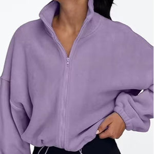 Chaquetas de Forro Polar para Mujer, Sudaderas Extra Grandes con Cierre, Ropa de Invierno, Manga Larga, Estilo Corto, Sherpa, Atuendos de Otoño, Moda - Product Image 3