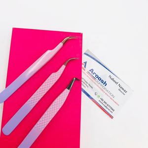 High Quality <b>Rose</b> Gold Purple Stainless Steel Eyelash Extension Tweezers Sustainable Diamond Grip <b>Light</b> Pointed Tip-Wholesale - Product Image 2