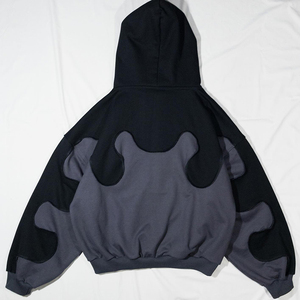 Custom <b>Men's</b> Double Layer Reversible Zip Plaid Cropped Boxy Hoodie <b>Jacket</b> XL Size Solid <b>Lined</b> Acid Wash Clothing Manufacturers - Product Image 2