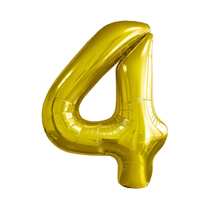 Ballon Chiffre 4 Doré 100cm Décoration de Fête Anniversaire - Product Image 2