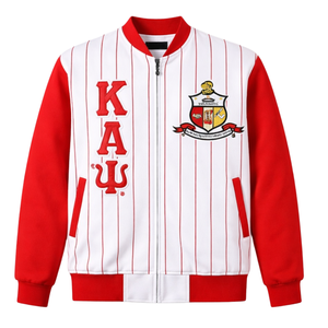 Kappa Alpha Psi Pinstripe Tech Fleece Jacket Greek Letter Athletic Fraternity <b>Warm</b> Up Outerwear - Product Image 3