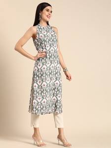 Mujeres motivos étnicos impreso Kurta indio Pakistán kameez - Product Image 5