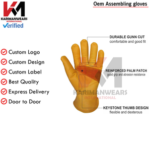 ถุงมือหนังแบบพรีเมียมงานช่างทำสวนอุตสาหกรรมงานตัดทนทานต่อการตัดป้องกันการใช้งานหนัก - Product Image 6