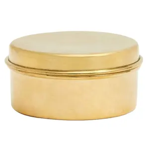 Excellent Quality Latest Design Metal Iron Round Box With Lid Rotate Border Gold For Home And Kitchen Home Storage Organization